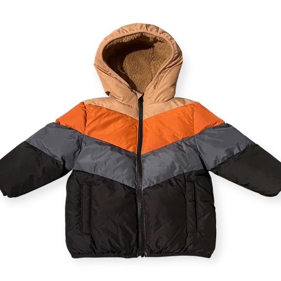 Swiss Tech Toddler Boys Puffer Coat with Fur Lining + Hood! - Picture 1 of 5